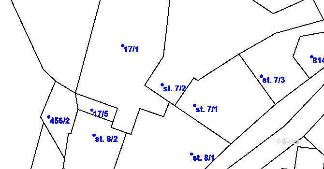 Parcela st. 7/2 v KÚ Slivonice, Katastrální mapa