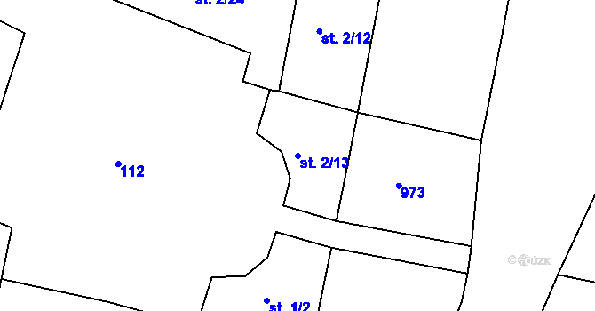 Parcela st. 2/13 v KÚ Konárovice, Katastrální mapa