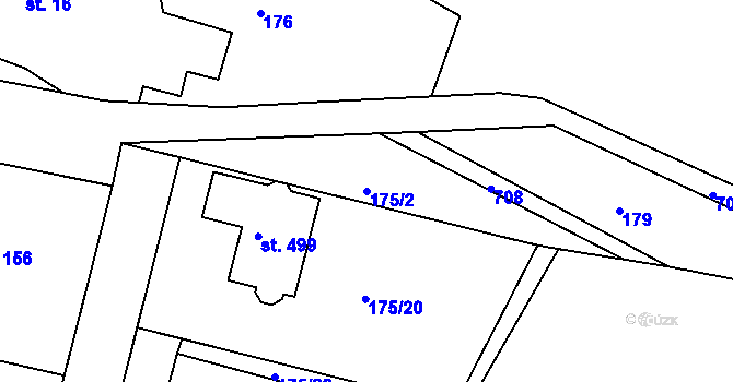 Parcela st. 175/2 v KÚ Konárovice, Katastrální mapa