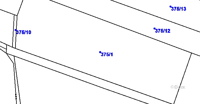 Parcela st. 375/1 v KÚ Dub u Kondrace, Katastrální mapa