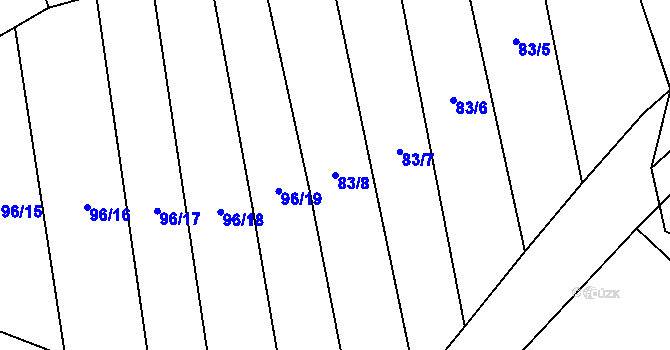 Parcela st. 83/8 v KÚ Dub u Kondrace, Katastrální mapa