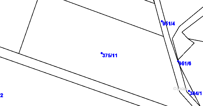 Parcela st. 375/11 v KÚ Dub u Kondrace, Katastrální mapa