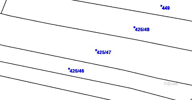 Parcela st. 425/47 v KÚ Dub u Kondrace, Katastrální mapa