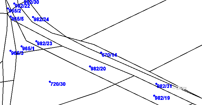 Parcela st. 670/14 v KÚ Dub u Kondrace, Katastrální mapa