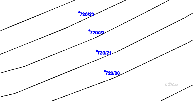 Parcela st. 720/21 v KÚ Dub u Kondrace, Katastrální mapa