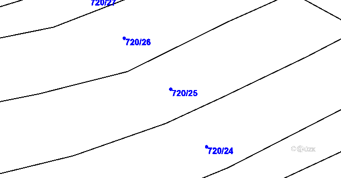 Parcela st. 720/25 v KÚ Dub u Kondrace, Katastrální mapa