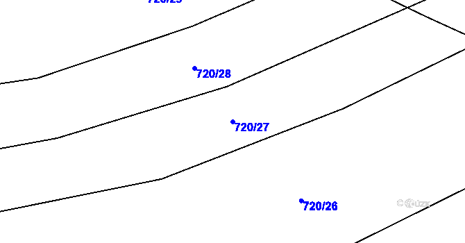 Parcela st. 720/27 v KÚ Dub u Kondrace, Katastrální mapa