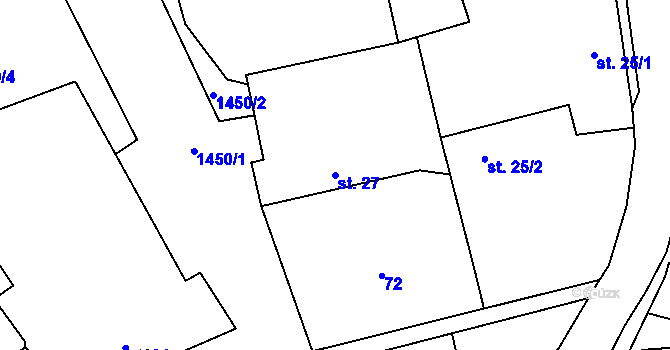 Parcela st. 27 v KÚ Kondrac, Katastrální mapa