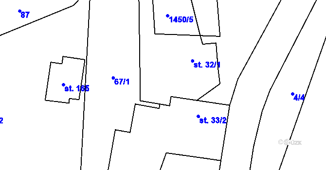 Parcela st. 32/1 v KÚ Kondrac, Katastrální mapa