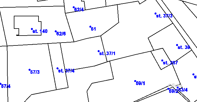 Parcela st. 37/1 v KÚ Kondrac, Katastrální mapa