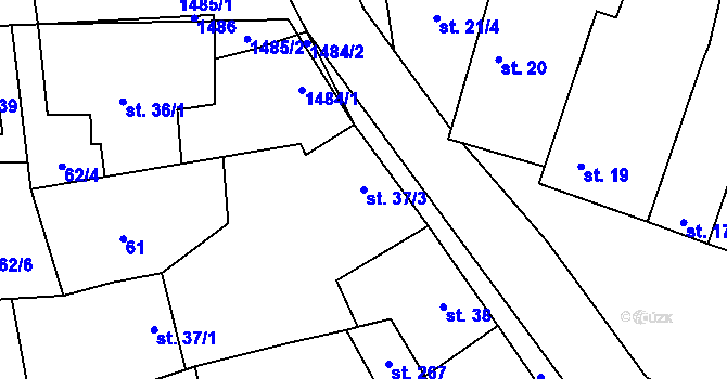 Parcela st. 37/3 v KÚ Kondrac, Katastrální mapa