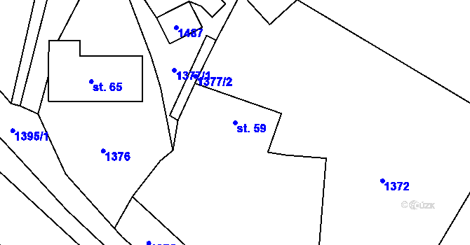 Parcela st. 59 v KÚ Kondrac, Katastrální mapa
