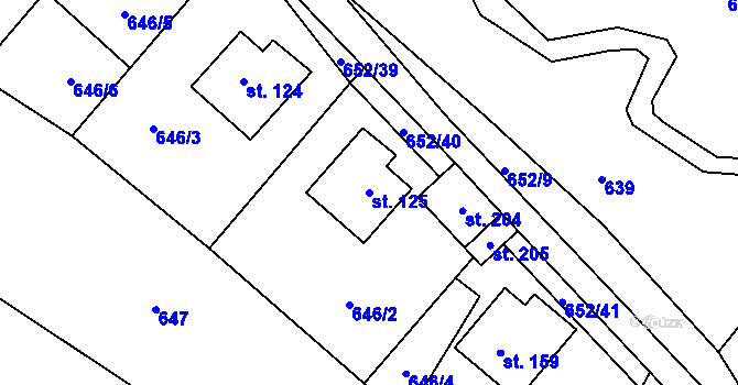 Parcela st. 125 v KÚ Kondrac, Katastrální mapa