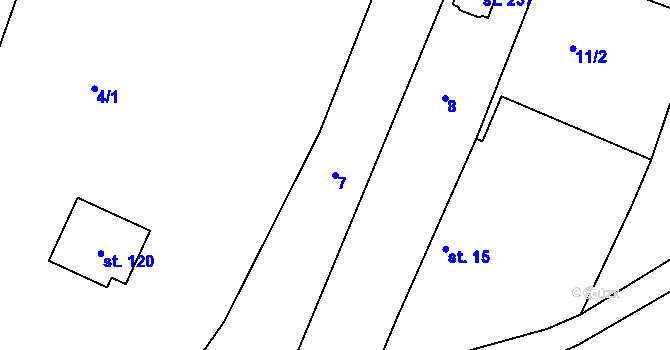 Parcela st. 7 v KÚ Kondrac, Katastrální mapa