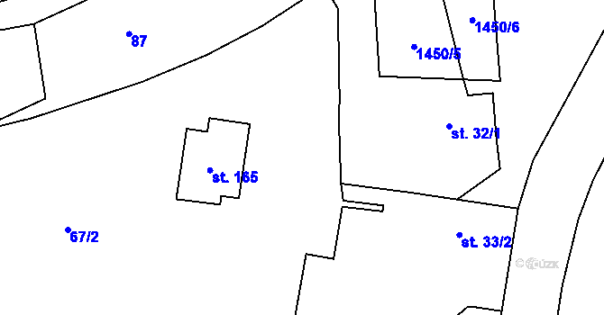 Parcela st. 67/1 v KÚ Kondrac, Katastrální mapa