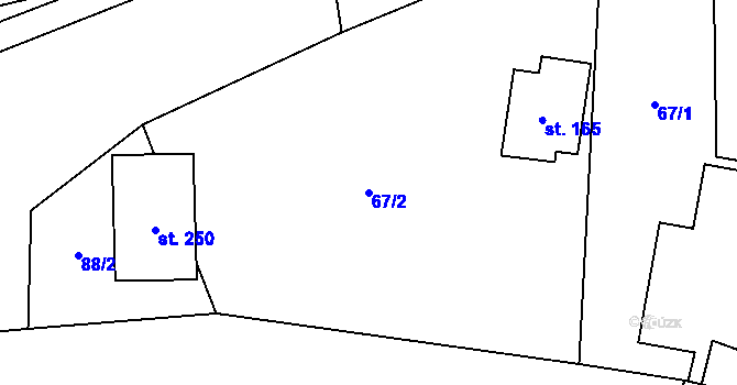 Parcela st. 67/2 v KÚ Kondrac, Katastrální mapa