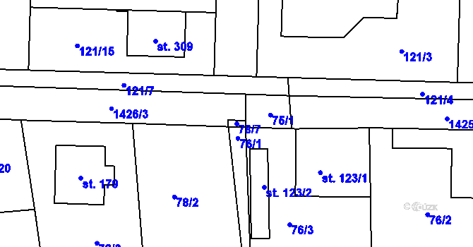 Parcela st. 78/7 v KÚ Kondrac, Katastrální mapa