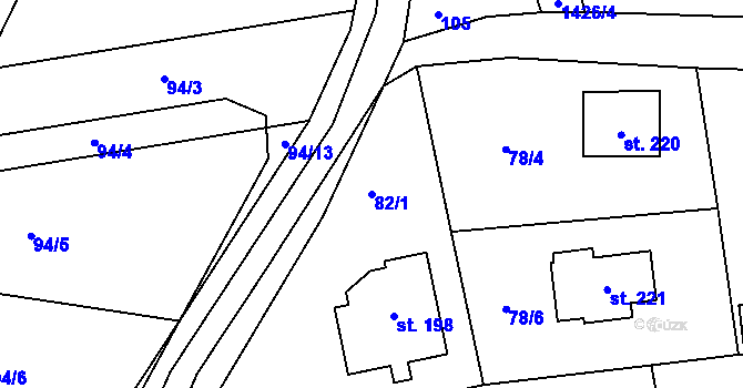 Parcela st. 82/1 v KÚ Kondrac, Katastrální mapa