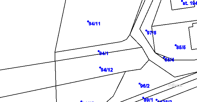 Parcela st. 94/1 v KÚ Kondrac, Katastrální mapa