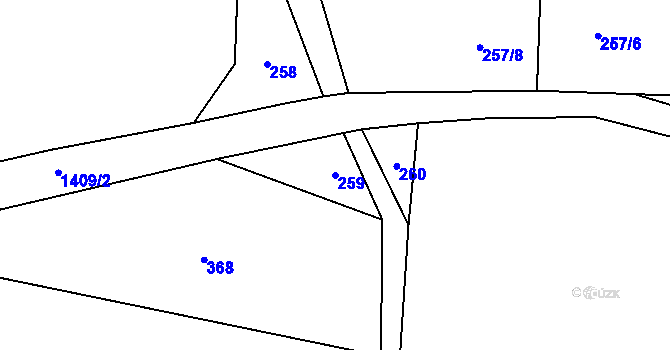 Parcela st. 259 v KÚ Kondrac, Katastrální mapa