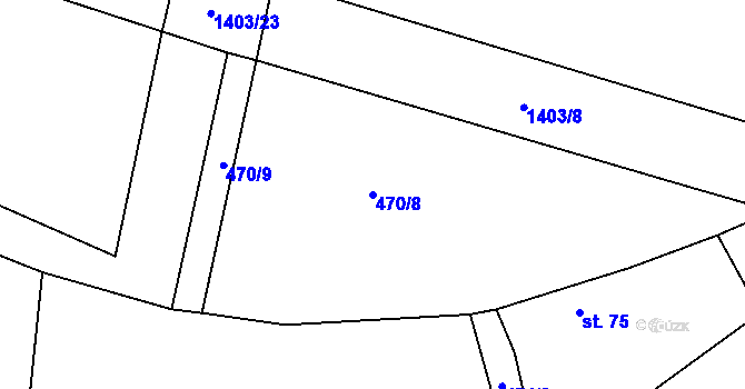Parcela st. 470/8 v KÚ Kondrac, Katastrální mapa
