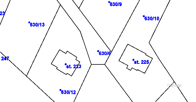 Parcela st. 630/6 v KÚ Kondrac, Katastrální mapa