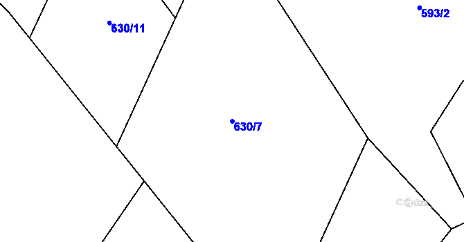 Parcela st. 630/7 v KÚ Kondrac, Katastrální mapa