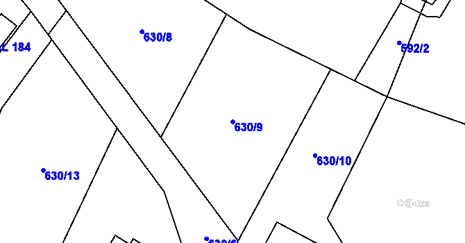 Parcela st. 630/9 v KÚ Kondrac, Katastrální mapa