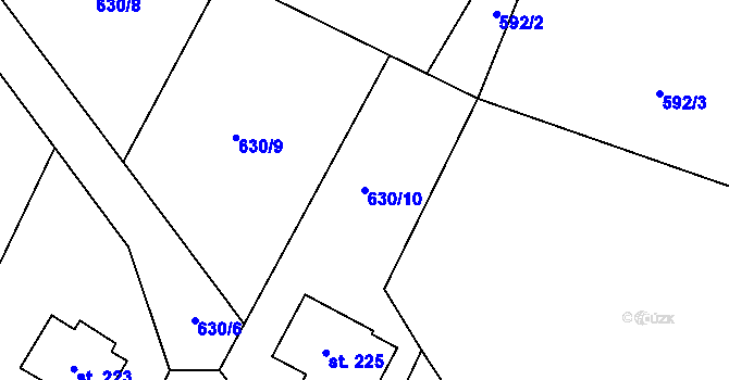 Parcela st. 630/10 v KÚ Kondrac, Katastrální mapa