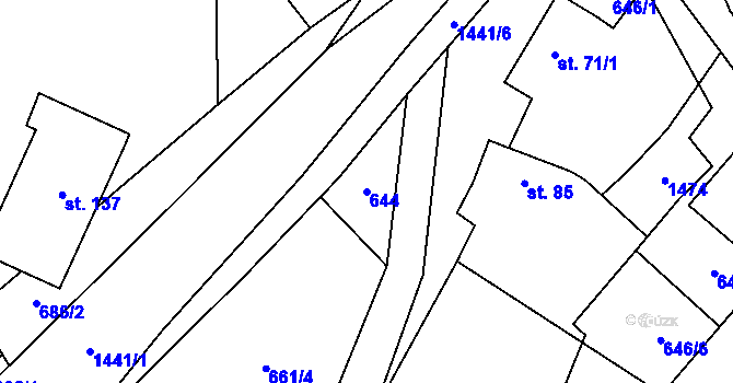 Parcela st. 644 v KÚ Kondrac, Katastrální mapa