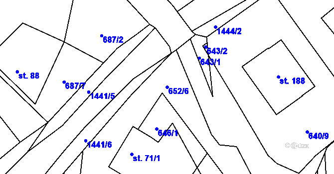 Parcela st. 652/6 v KÚ Kondrac, Katastrální mapa