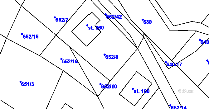 Parcela st. 652/8 v KÚ Kondrac, Katastrální mapa