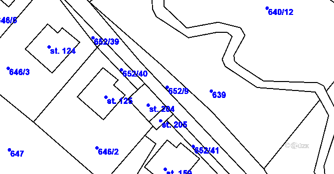 Parcela st. 652/9 v KÚ Kondrac, Katastrální mapa