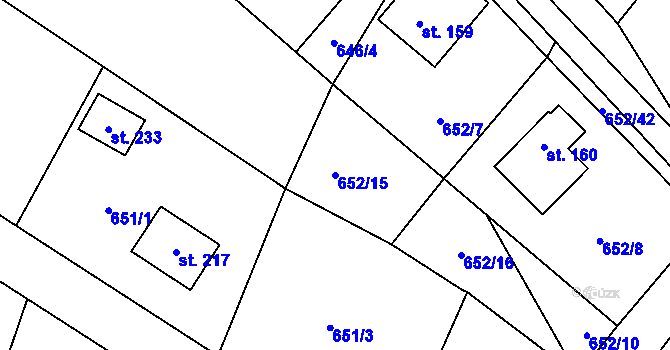 Parcela st. 652/15 v KÚ Kondrac, Katastrální mapa