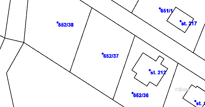 Parcela st. 652/37 v KÚ Kondrac, Katastrální mapa