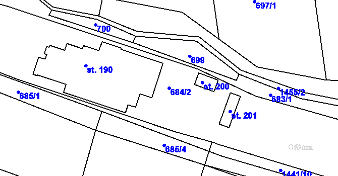 Parcela st. 684/2 v KÚ Kondrac, Katastrální mapa