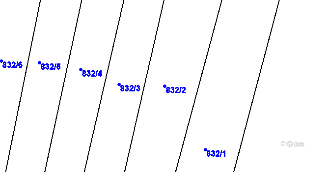 Parcela st. 832/2 v KÚ Kondrac, Katastrální mapa