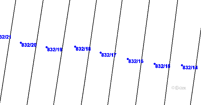 Parcela st. 832/17 v KÚ Kondrac, Katastrální mapa