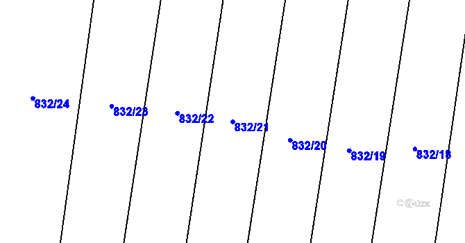 Parcela st. 832/21 v KÚ Kondrac, Katastrální mapa