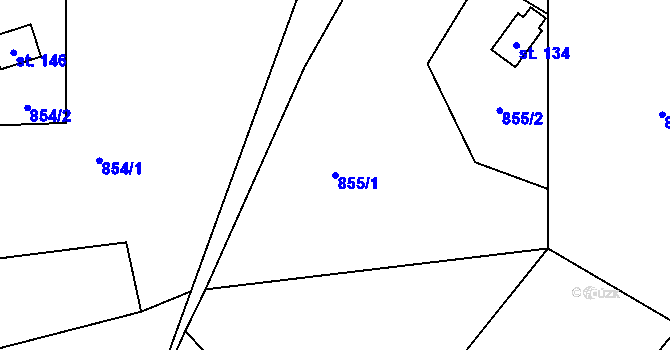 Parcela st. 855/1 v KÚ Kondrac, Katastrální mapa