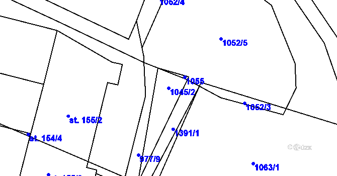 Parcela st. 1045/2 v KÚ Kondrac, Katastrální mapa