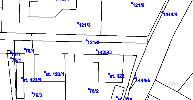 Parcela st. 1425/3 v KÚ Kondrac, Katastrální mapa