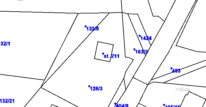 Parcela st. 211 v KÚ Kondrac, Katastrální mapa