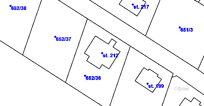 Parcela st. 212 v KÚ Kondrac, Katastrální mapa