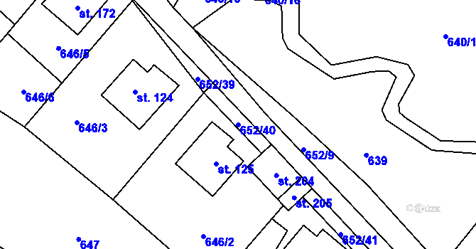 Parcela st. 652/40 v KÚ Kondrac, Katastrální mapa