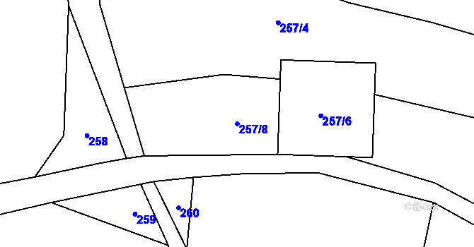 Parcela st. 257/8 v KÚ Kondrac, Katastrální mapa