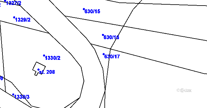 Parcela st. 630/17 v KÚ Kondrac, Katastrální mapa