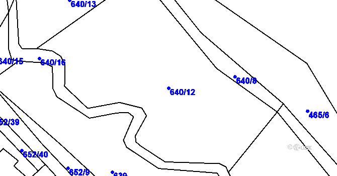 Parcela st. 640/12 v KÚ Kondrac, Katastrální mapa