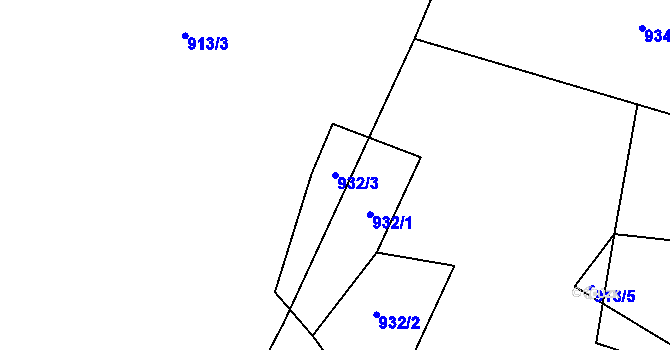 Parcela st. 932/3 v KÚ Kondrac, Katastrální mapa