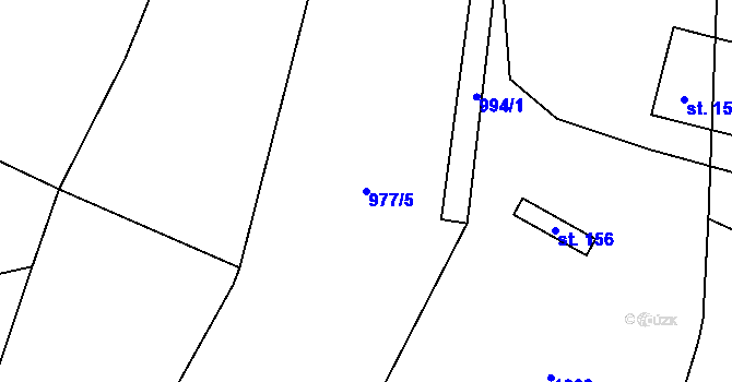 Parcela st. 977/5 v KÚ Kondrac, Katastrální mapa